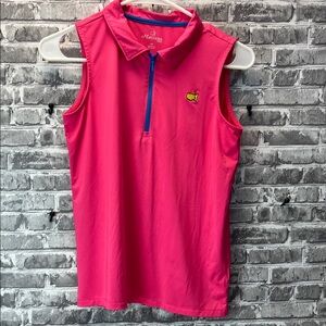 Girls Masters Pink Sleeveless Polo with Blue‎ Zipper